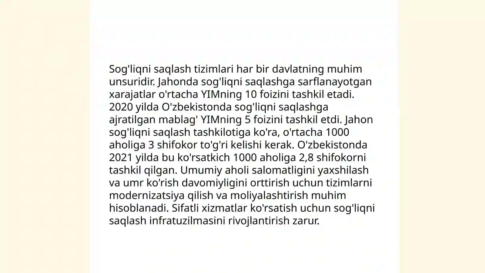 Jamoat salomatligi va sog’likni saqlashni tashkil etish modulining o’rni, asosiy komponentlari 4