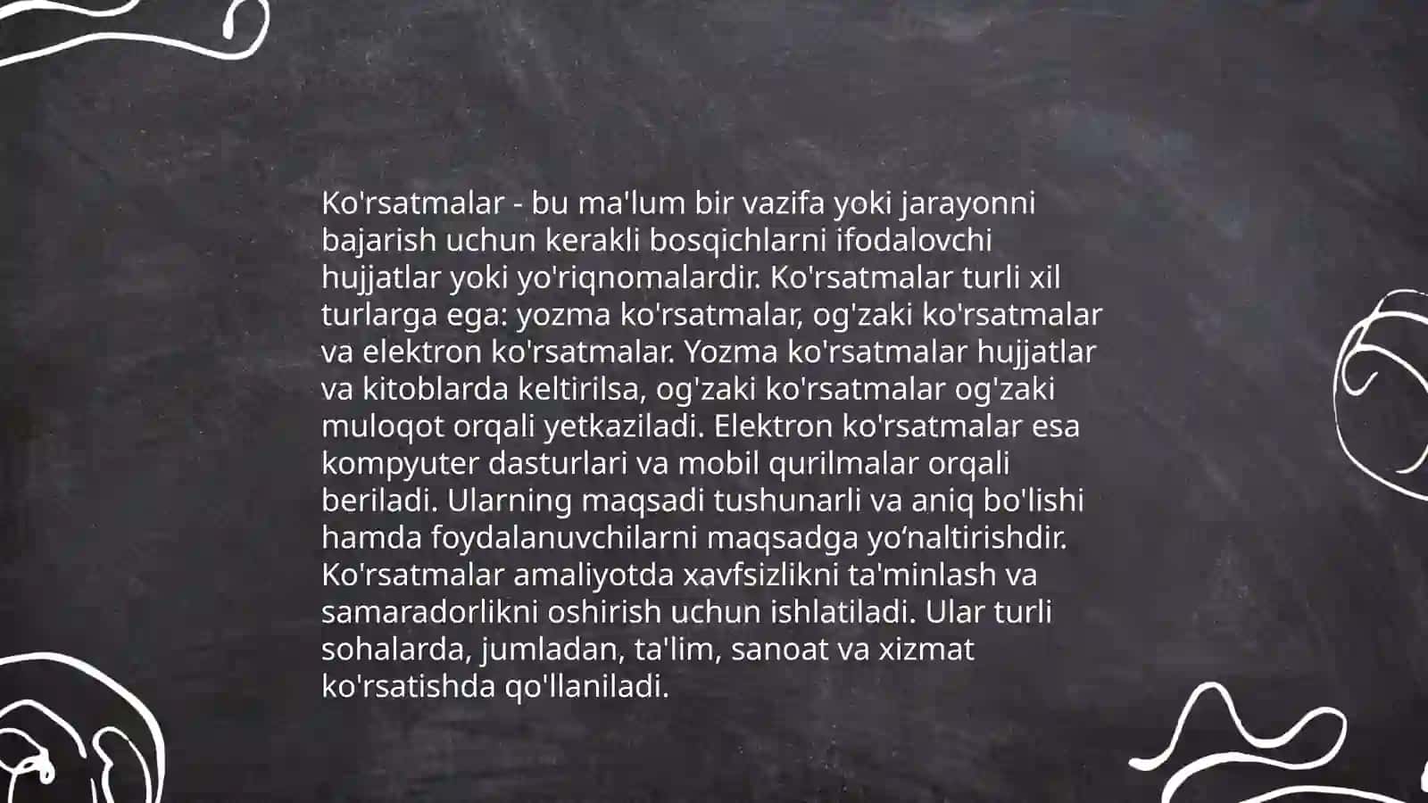 Ko'rsatmalarning ahamiyati 4