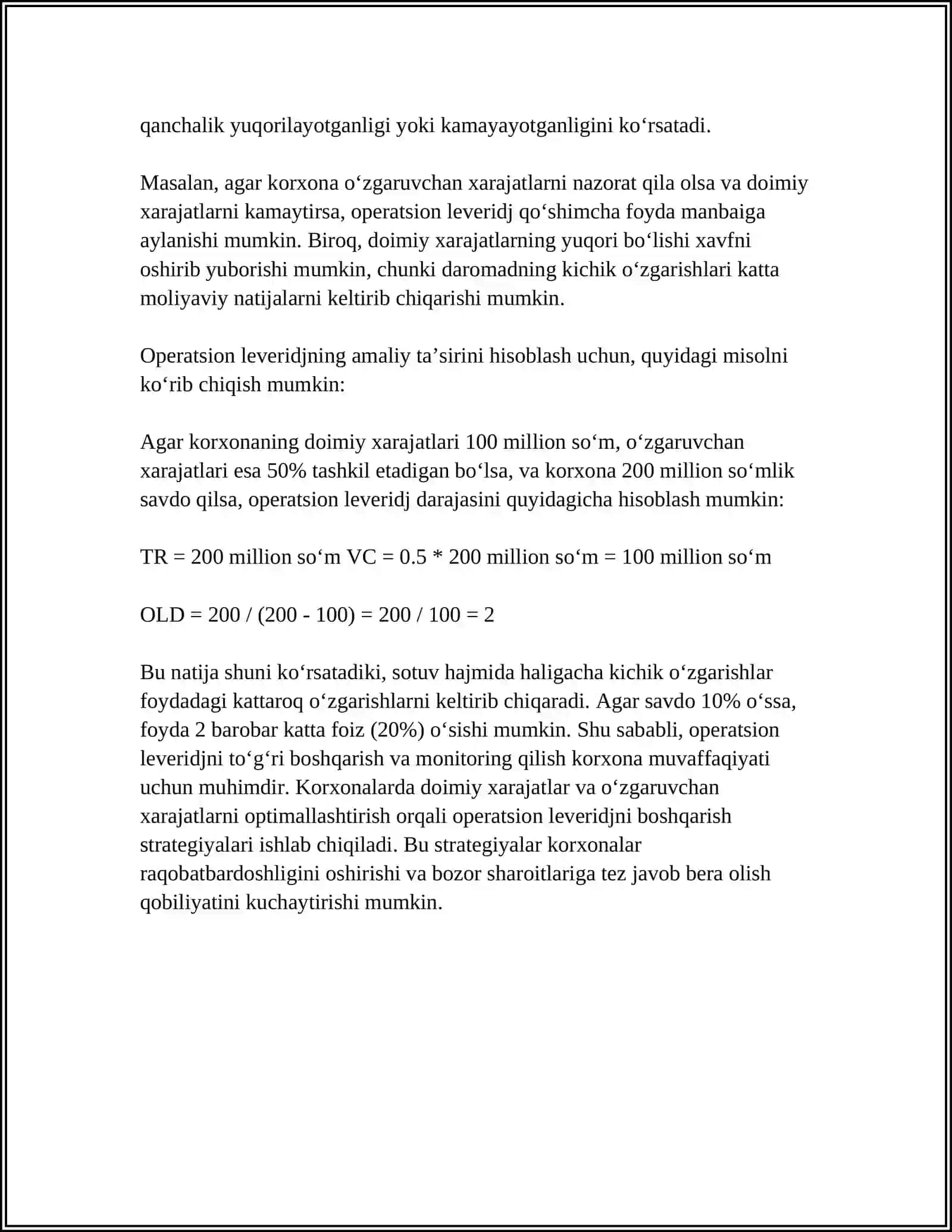 OPERATSION LEVERIDJ TAHLILI 4