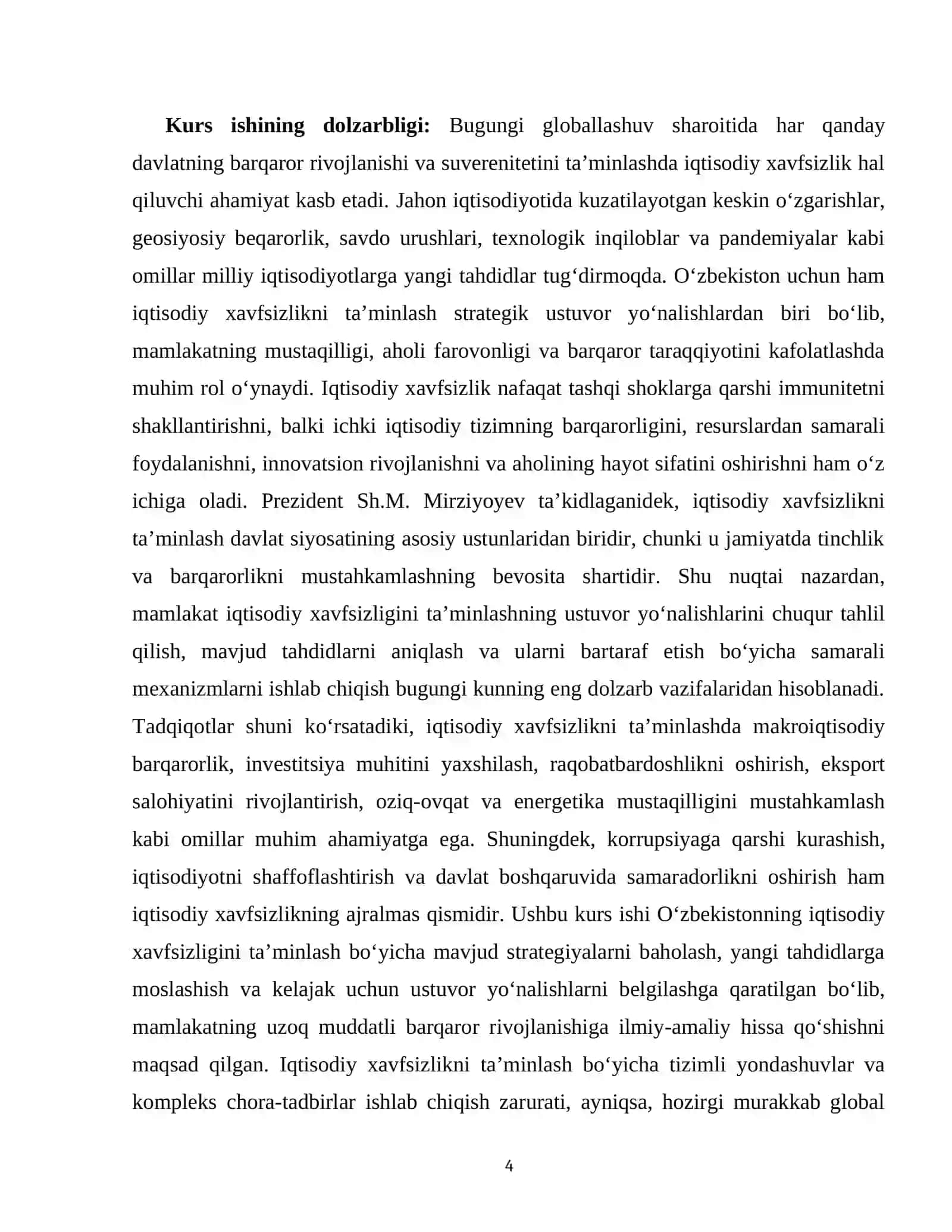 IQTISODIYOT NAZARIYASI FANIDAN KURS ISHI 4
