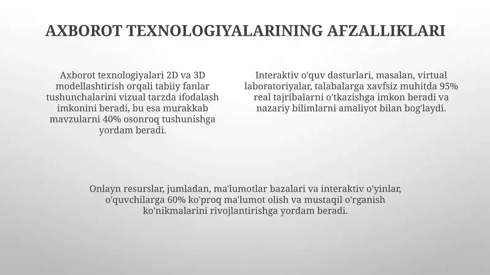 Boshlang'ich ta'lim tabiiy fanlarida axborot texnologiyalaridan foydalanish 4
