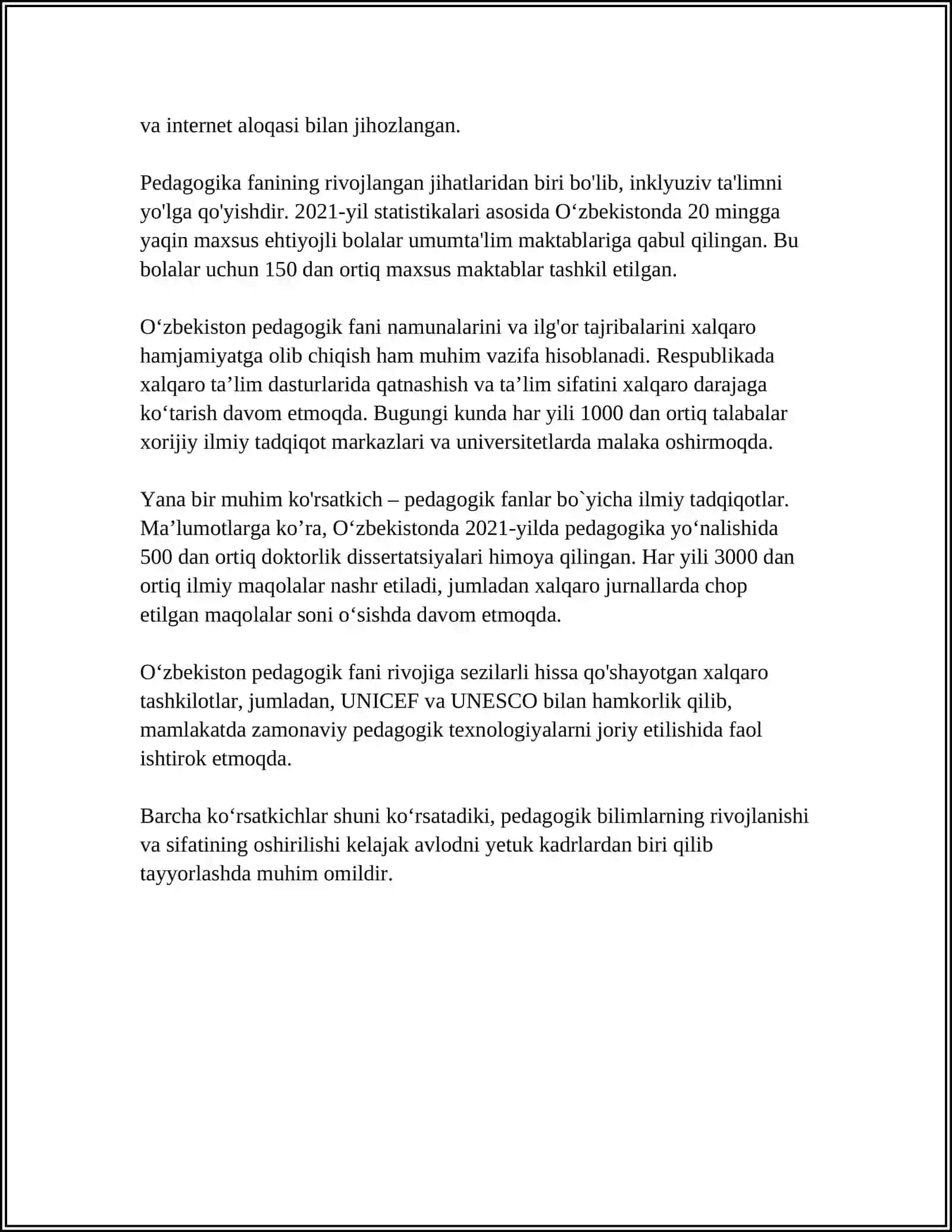 N.V.KUZMINANING ZAMONAVIY OʻQITUVCHI SIFATLARI TASNIFIGA ASOSAN GRAFIK SXEMA TAYYORLASH 4