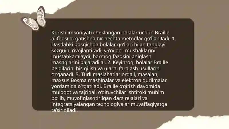Sensor eshitishda yoki korishda kamchiliklarga ega bolgan bolalar uchun inklyuziv talim strategiyalari va ularni amalga oshirish shart-sharoitlari 4