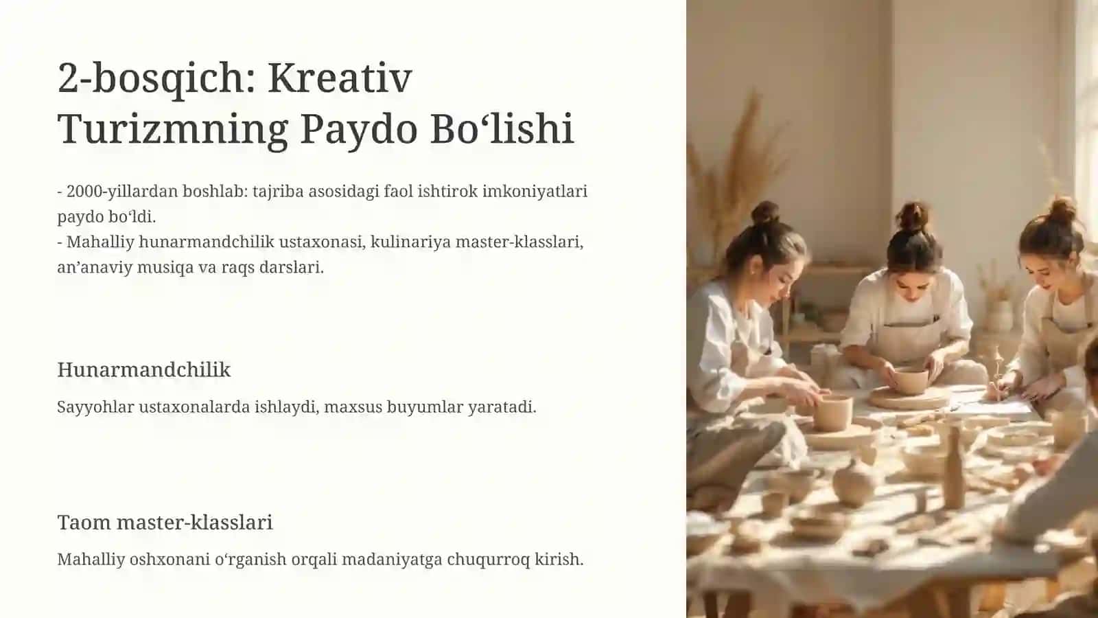 Kreativ Turizm Rivojlanish Bosqichlari 4