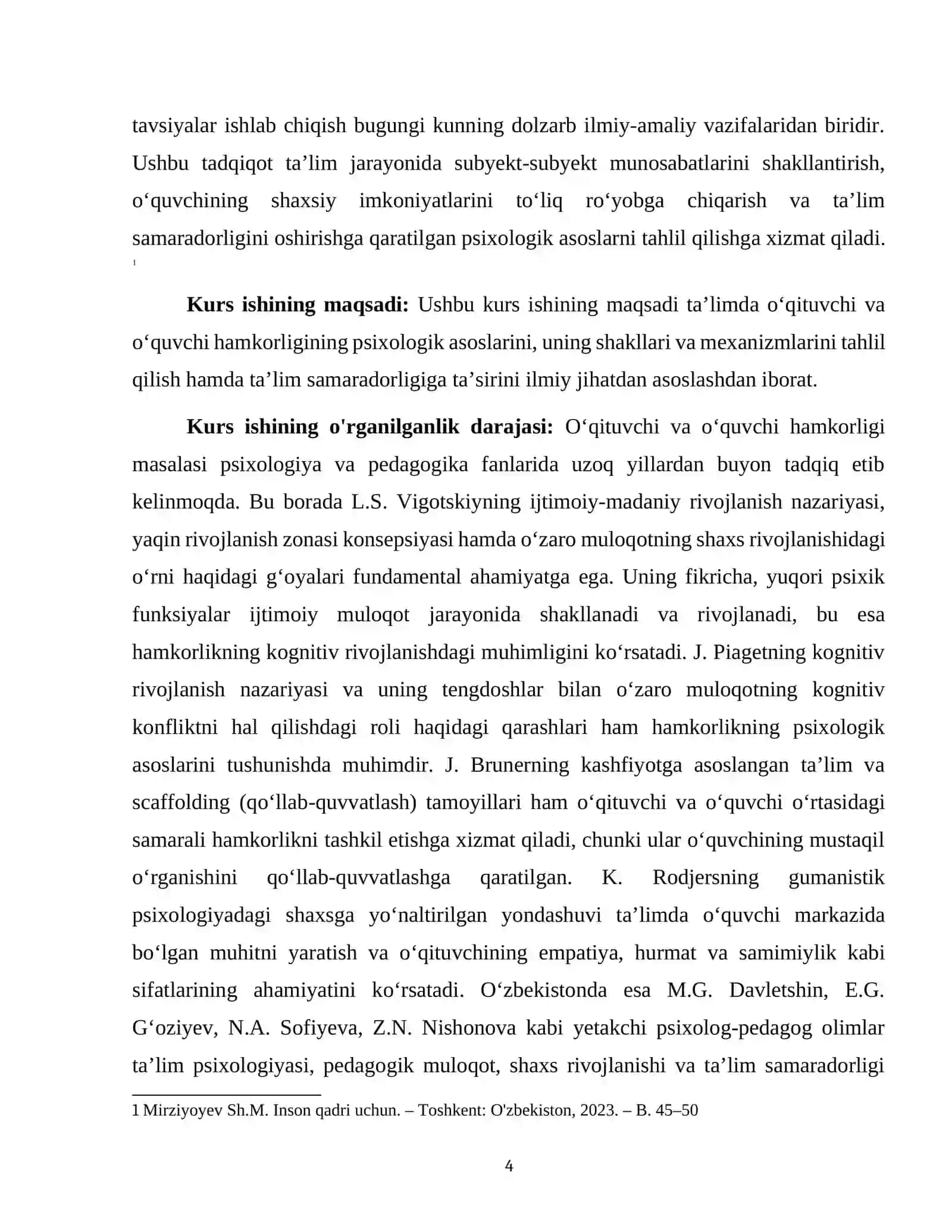 “Ta‘limda o‘qituvchi va o‘quvchi hamkorligi” masalasining psixologiyada tadqiq qilinishi 4