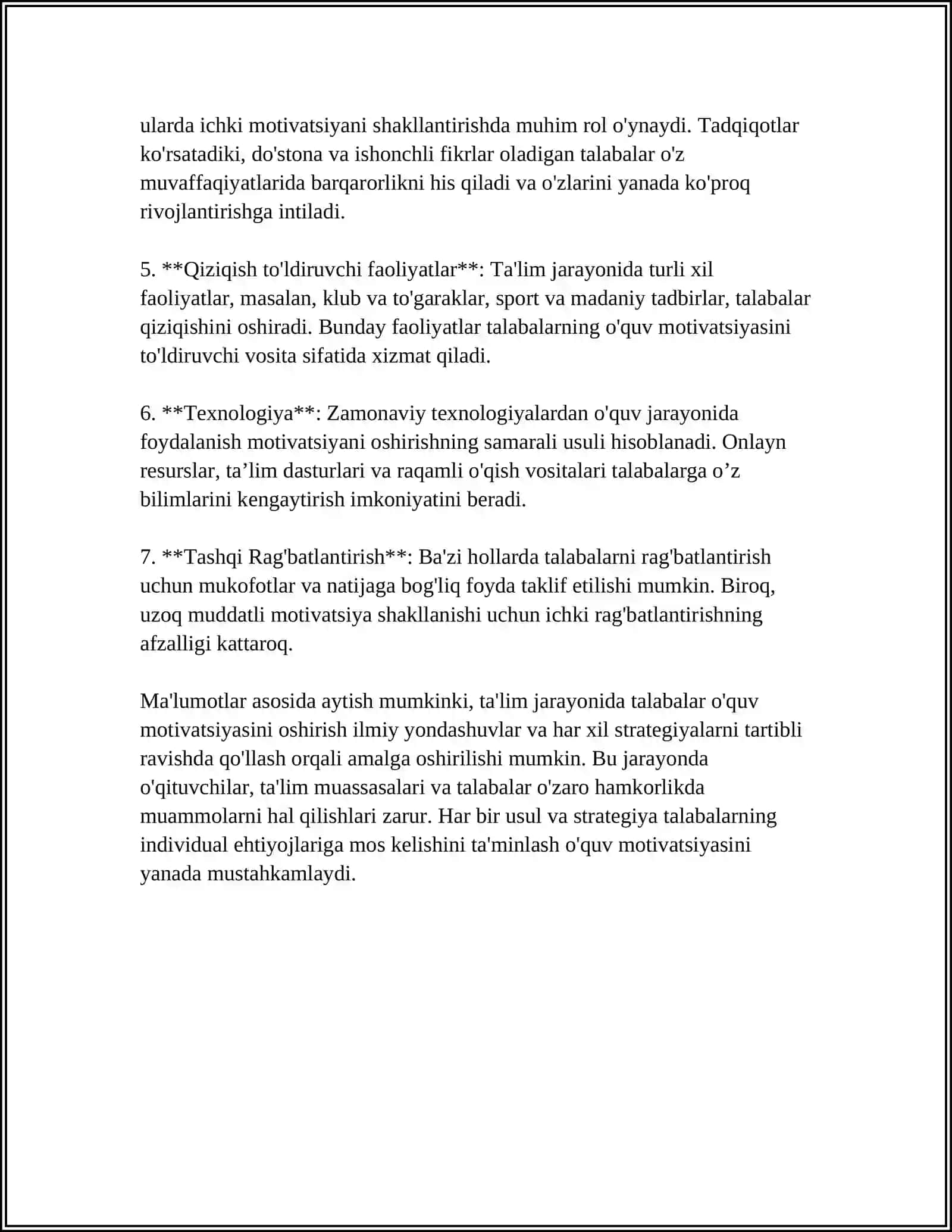 TA'LIM JARAYONIDA TALABALAR OʻQUV -BILISH KOMPONENTLIGI NIRIVOJLANTIRISH 4