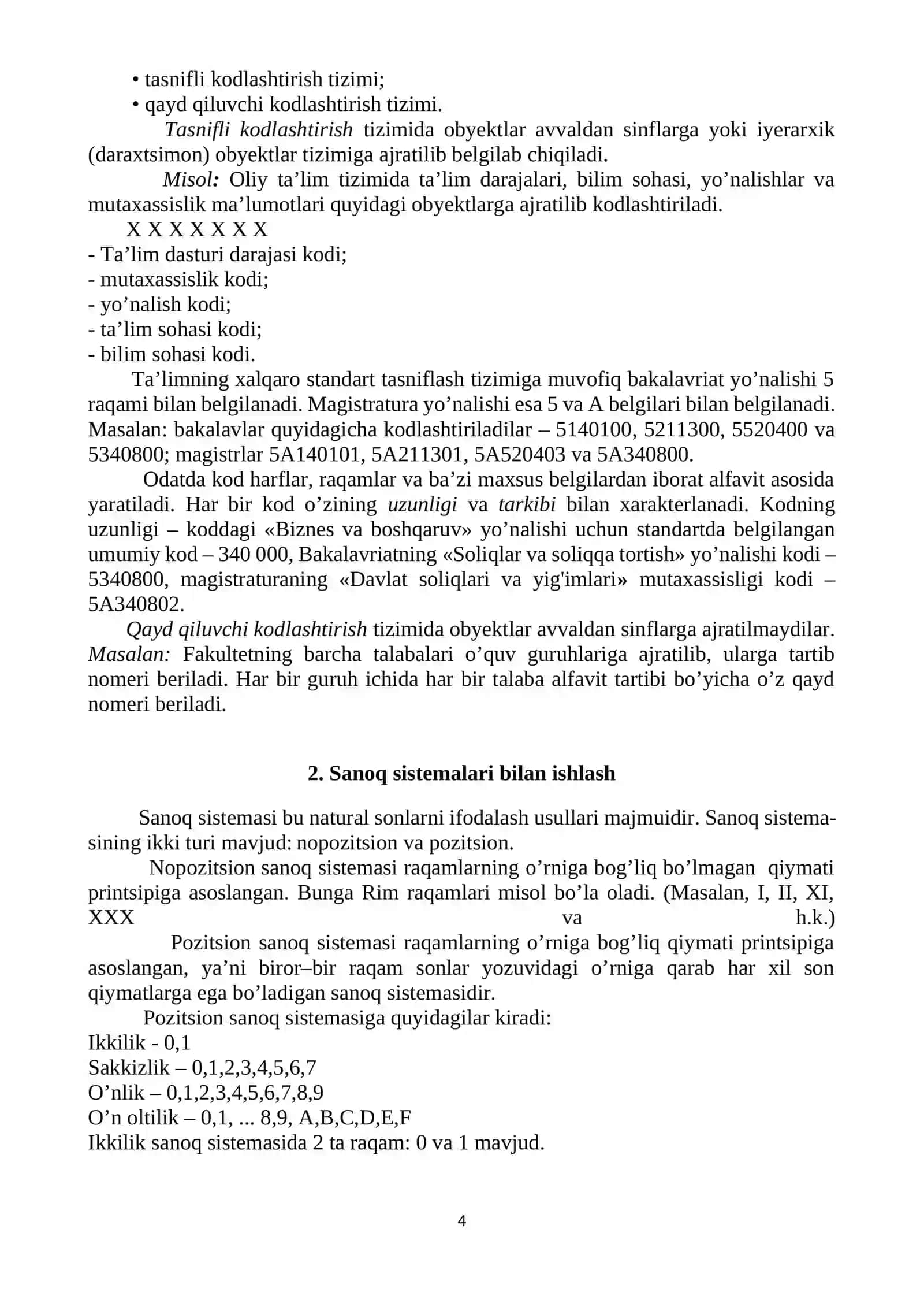 Axborot texnologiyalari fanini amaliyotda qo’llash va fan bilan tanishuv. Ovoz, grafik va matnli axborotlar 4