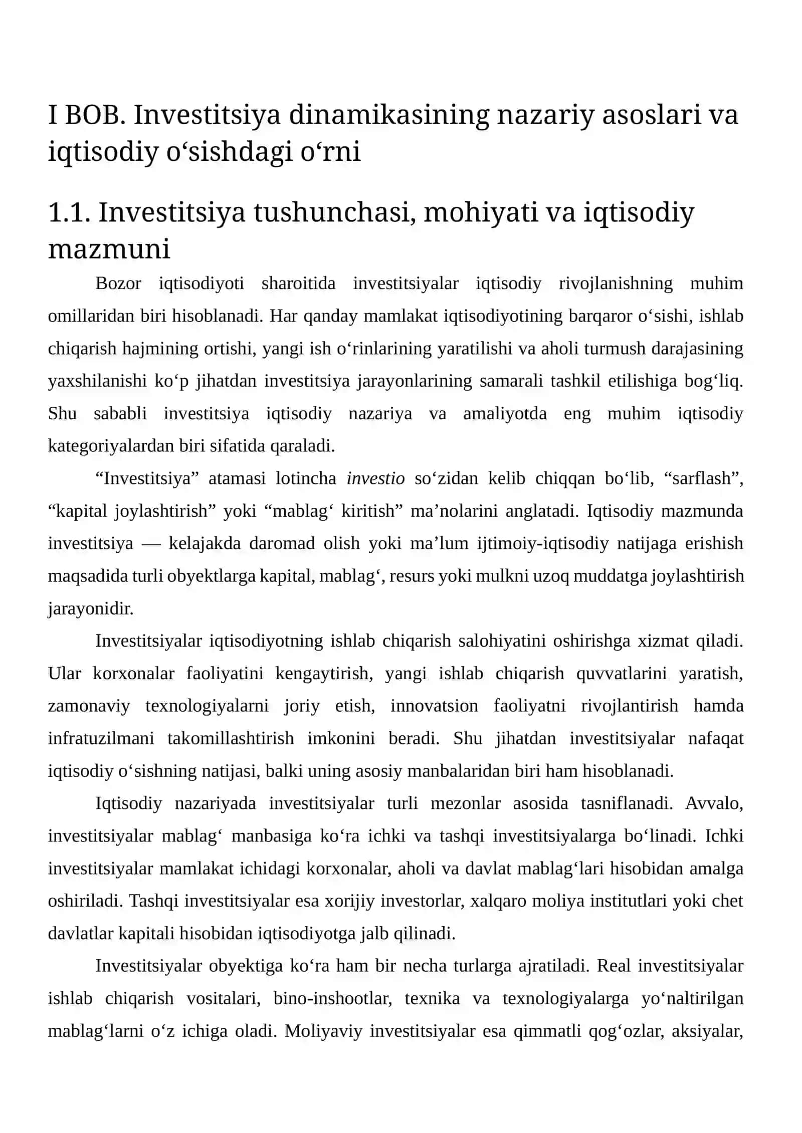 Oʻzbekiston iqtisodiyotidagi investitsiya dinamikasi va Solow modeli 4