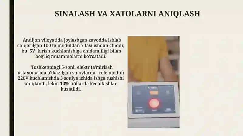 Oven Relaysini Dasturlash Moduli 4