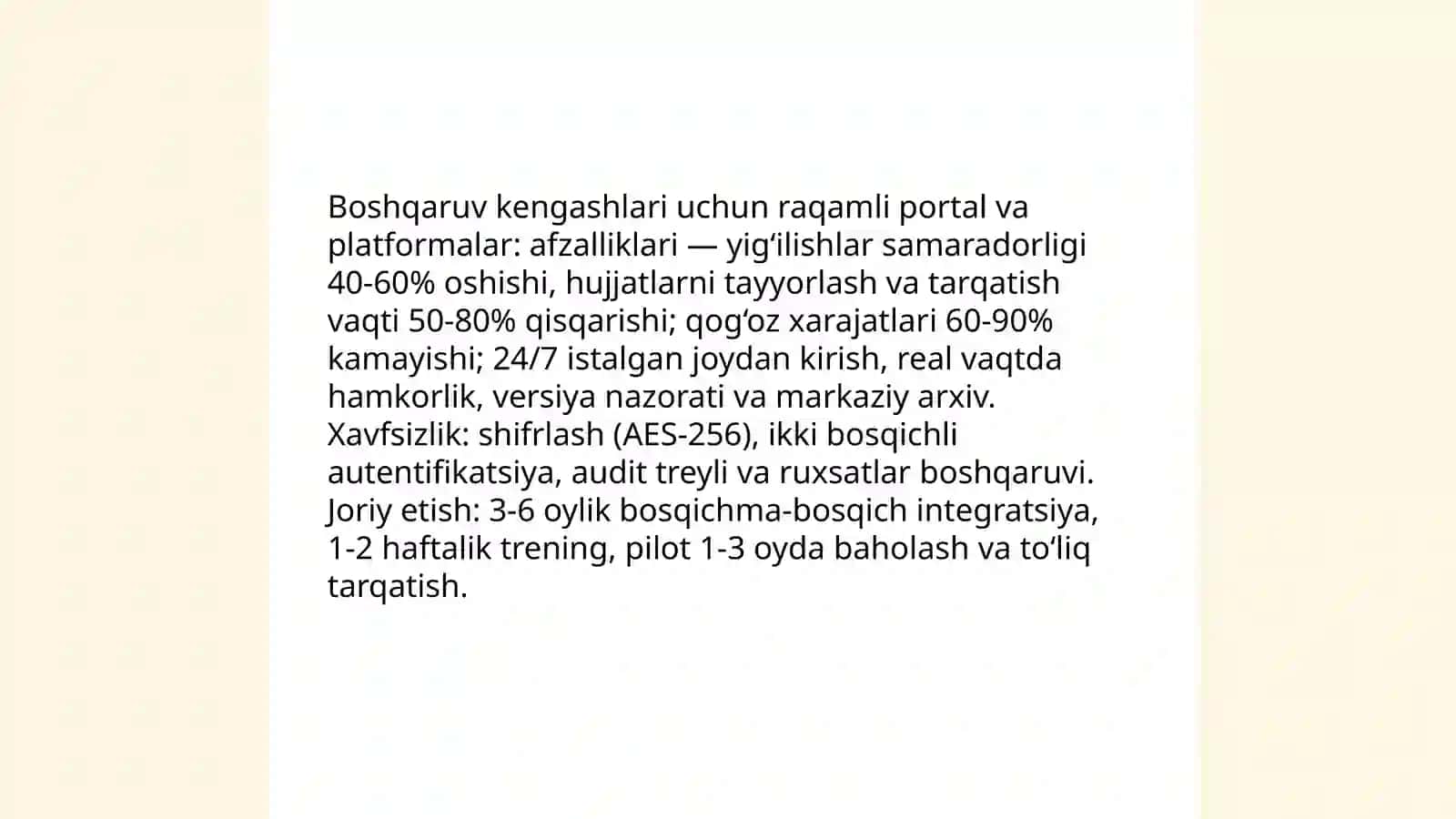 Korporativ boshqaruvni raqamlashtirish, zamonaviy texnologiyalar va tendensiyalar 4