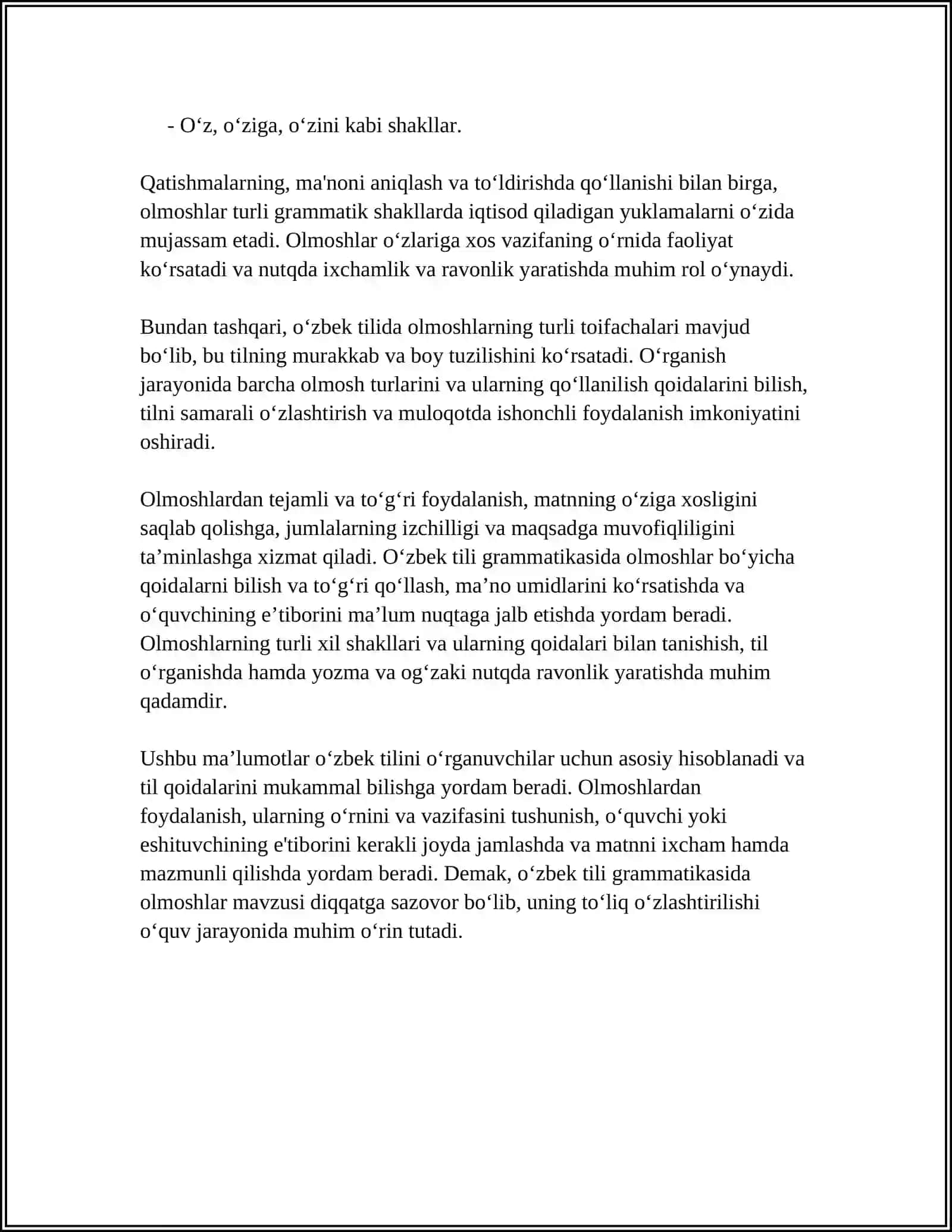 ARAB TILIDA KOʻRSATISH OLMOSHLARI 4