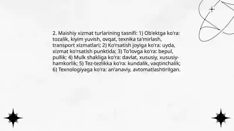 Maishiy xizmat ko'rsatish korxonalari 4
