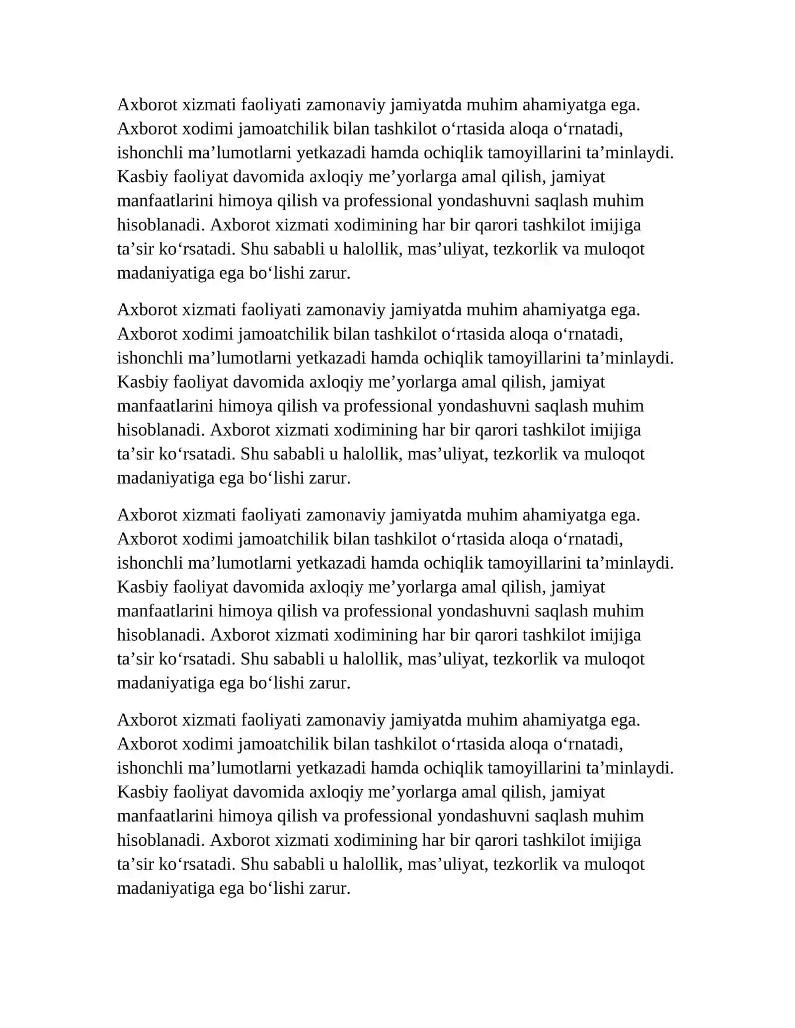 AXBOROT XIZMATI FAOLIYATI 4