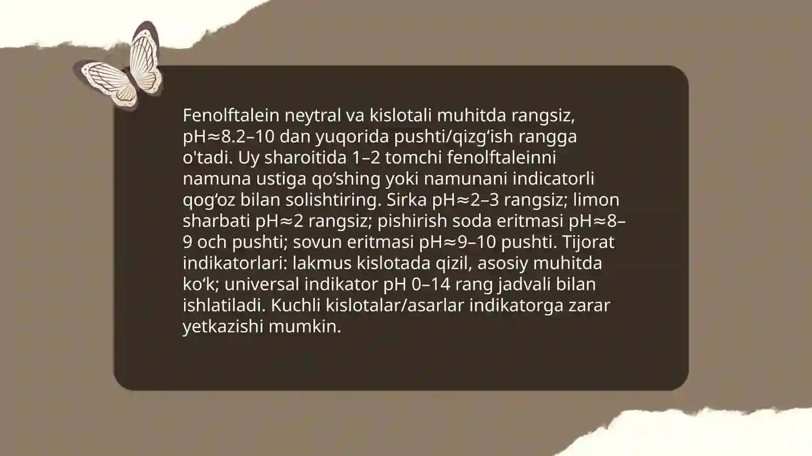 Uy sharoitida kimyoviy reaksiyalarni aniqlash 4