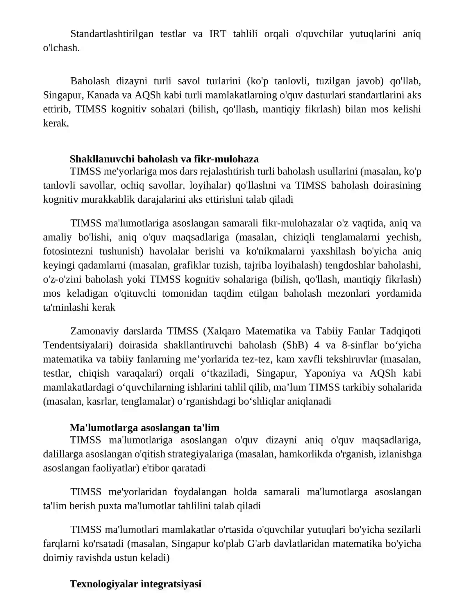 TIMSS xalqaro baholash dasturi asosida zamonaviy darslarni loyihalashtirish 4