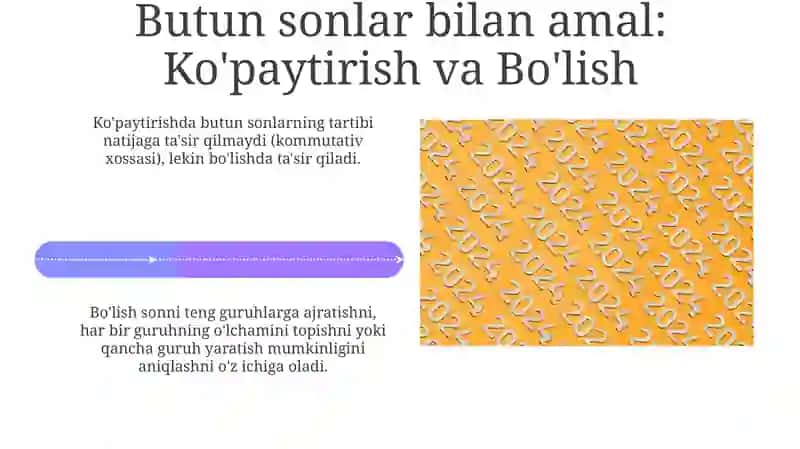 Tartib va miqdor butun sonlar 4