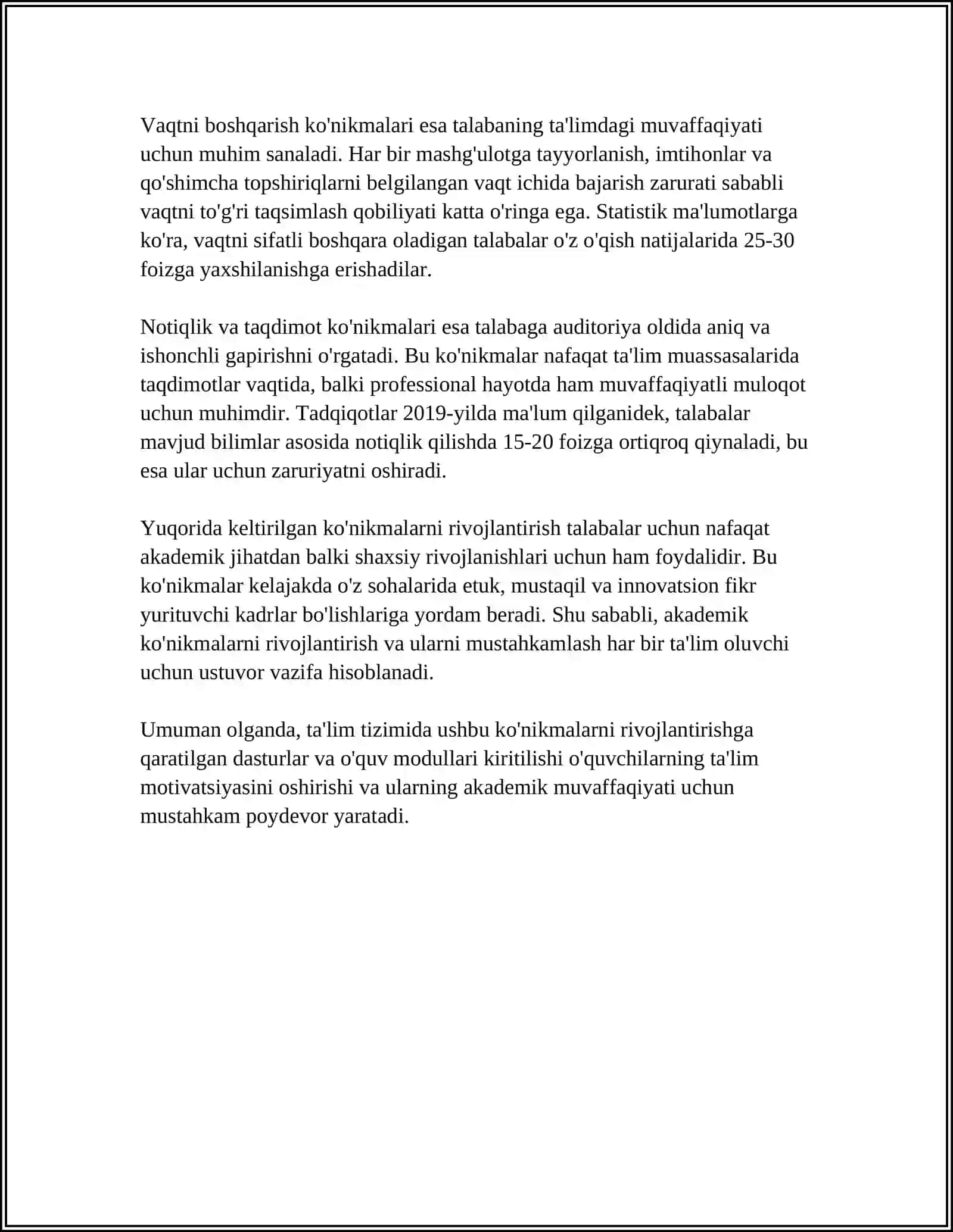 AKADIMEK KÕNIKMALARNING TALABALAR FOALIYATIDAGI AHAMIYATI VA DOLZARBLIGI 4