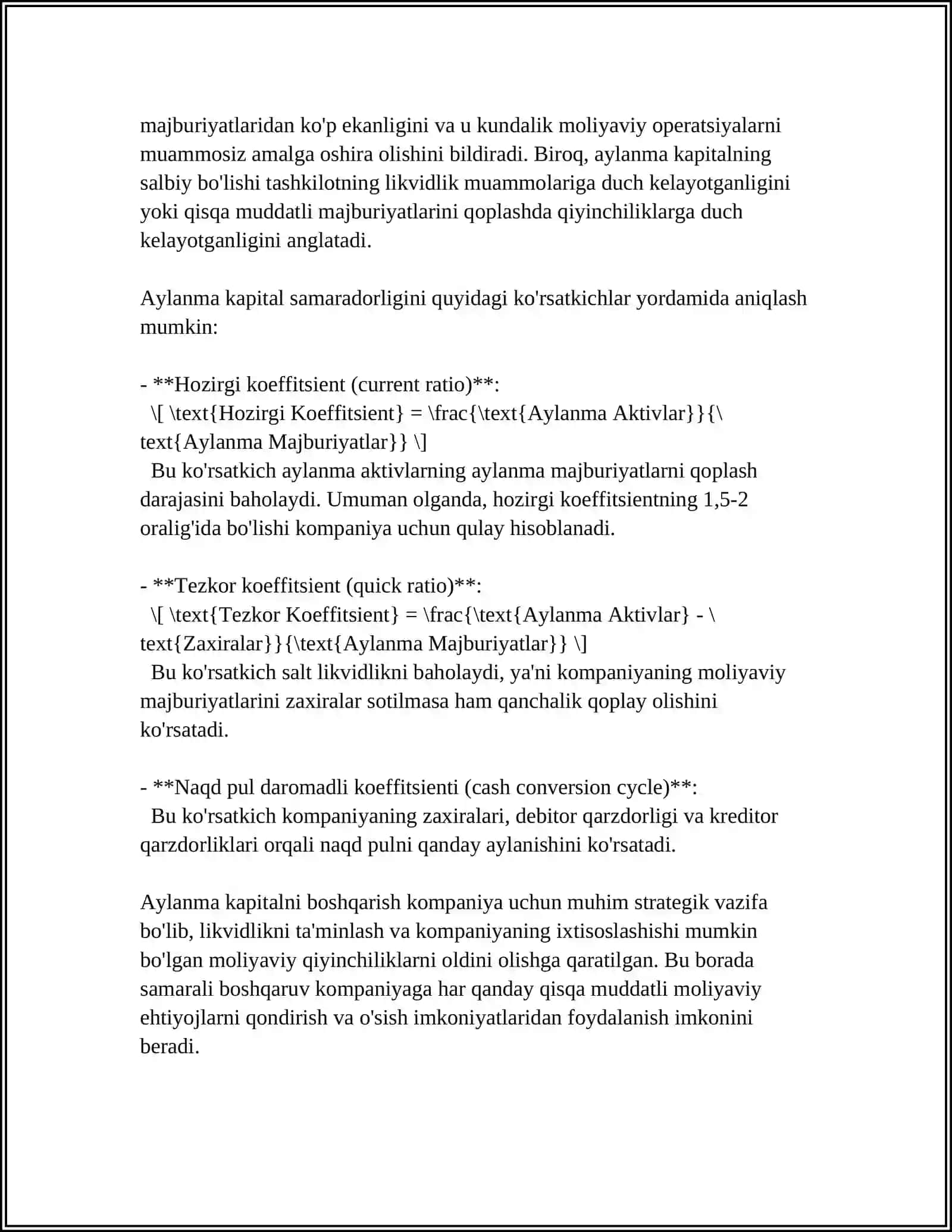 TADBIRKORLIK KAPITALINING AYLANISHI 4