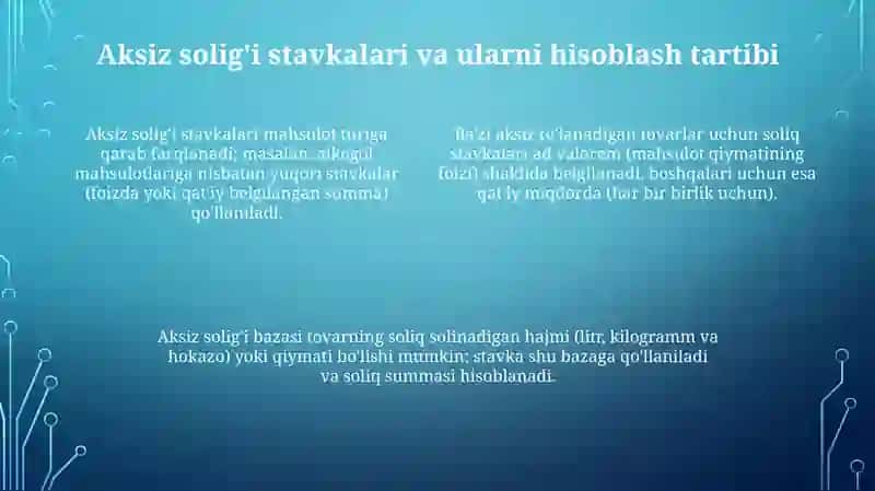 Aksiz solig‘ini hisoblash va byudjetga to‘lash tartibi 4