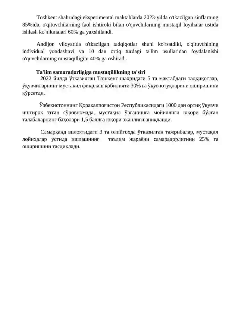 Mustaqillikni Shakllantirish Tarbiya 4