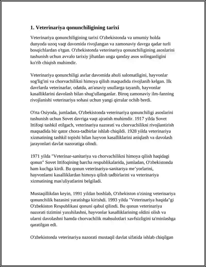 Veterinariya Qonunchiligi Tarixi 4