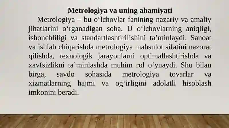 Metralogiya bo'yicha asosiy tushuncha va tariflarrni o'rganish 4