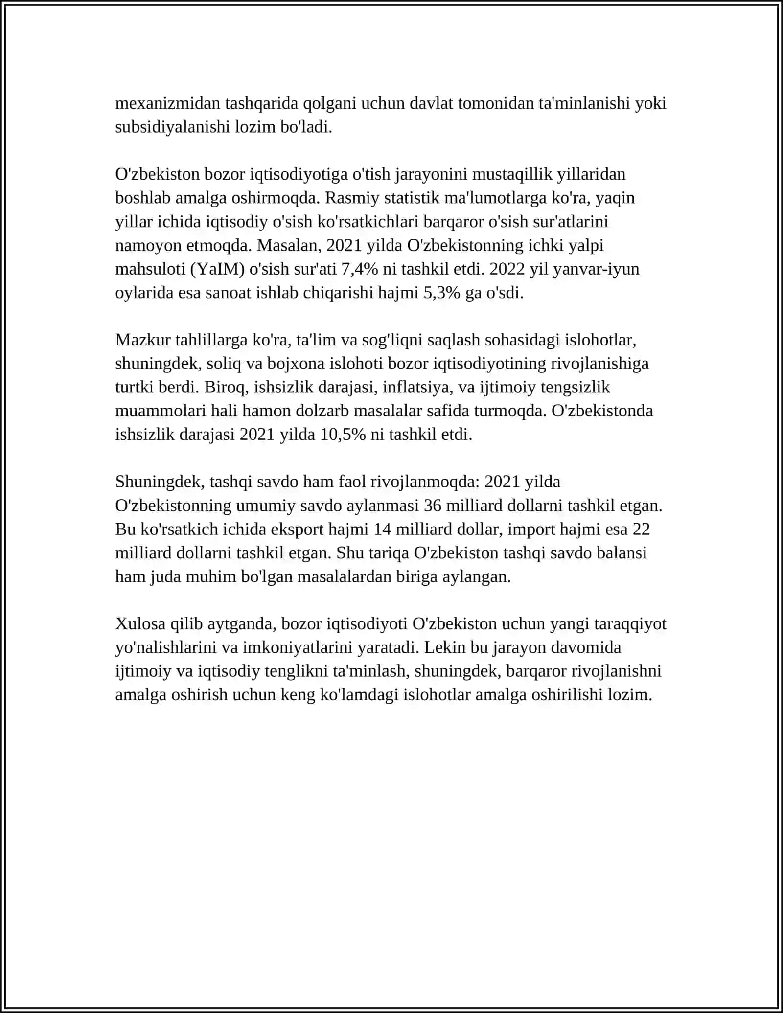 BOZOR IQTISODIOTIGA MUXOLIF-SOTSIALISTIK YO’NALISH MOXIATI VA UNING TARIXIY TADBIRI 4