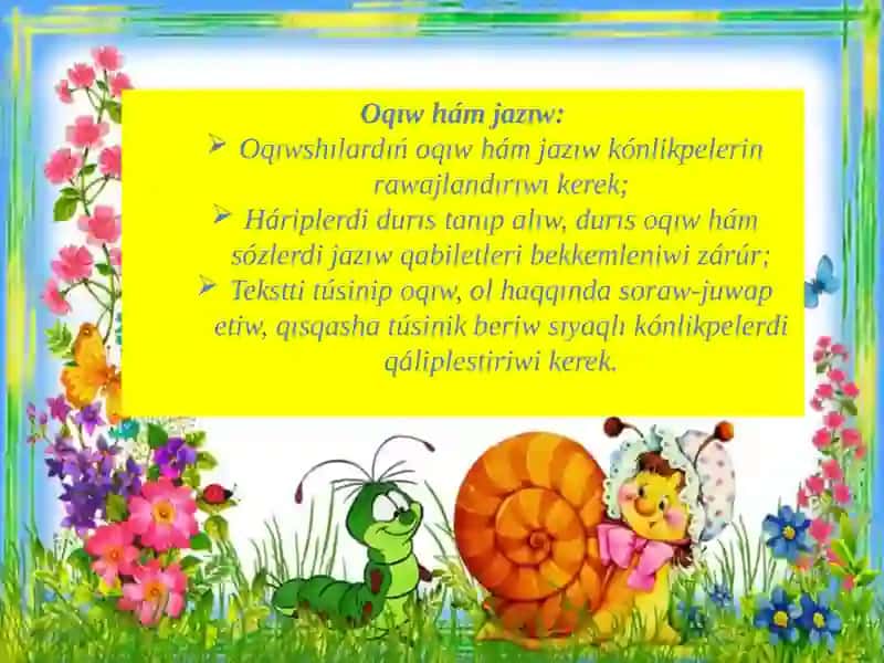 BASLAWÍSH KLASS ANA TILI HÁM OQÍW SAWATLÍLÍǴÍNA QOYÍLATUǴÍN TALAPLAR. INNOVACIYALÍQ-PEDAGOGIKALÍQ TEXNOLOGIYALAR 4