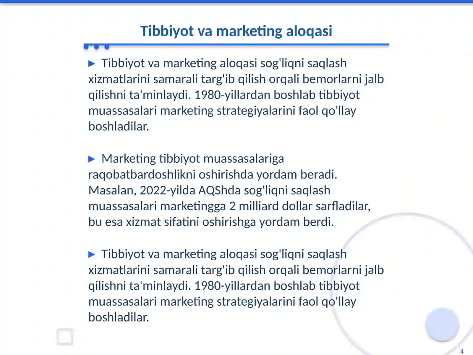 Sog'liqni saqlashda marketing 4