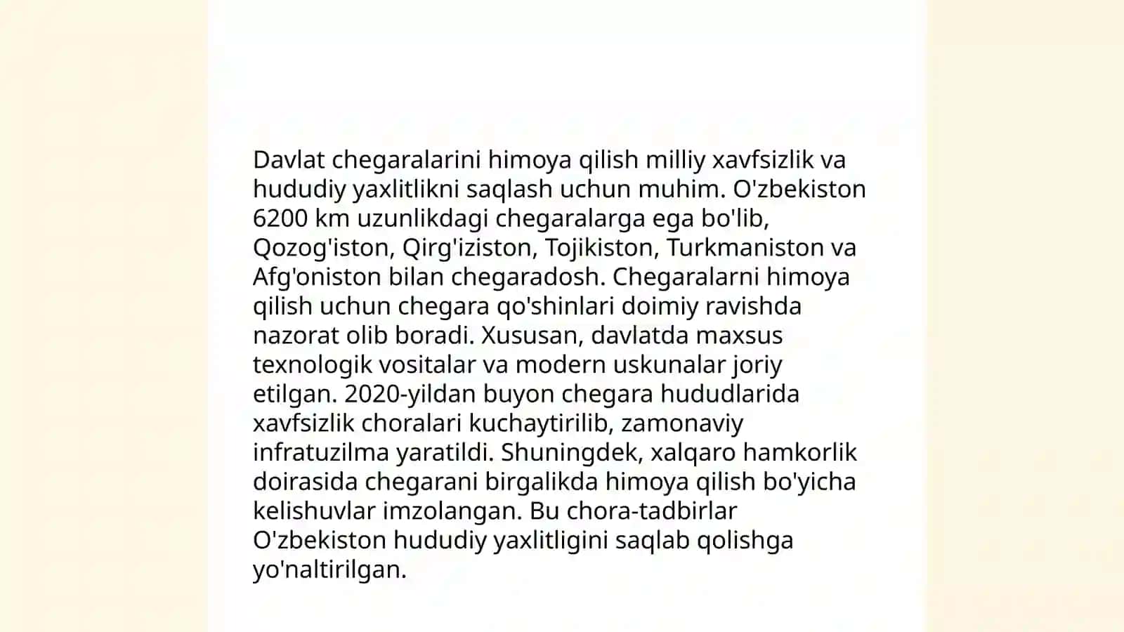 Milliy xavsizlikni ta'minlash borasida amalga oshirilayotgan ishlar 4