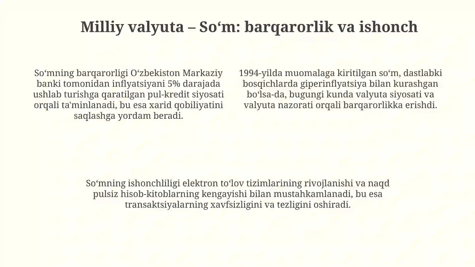 Oʻzbekiston Respublikasi pul tizimi va uning elementlari 4