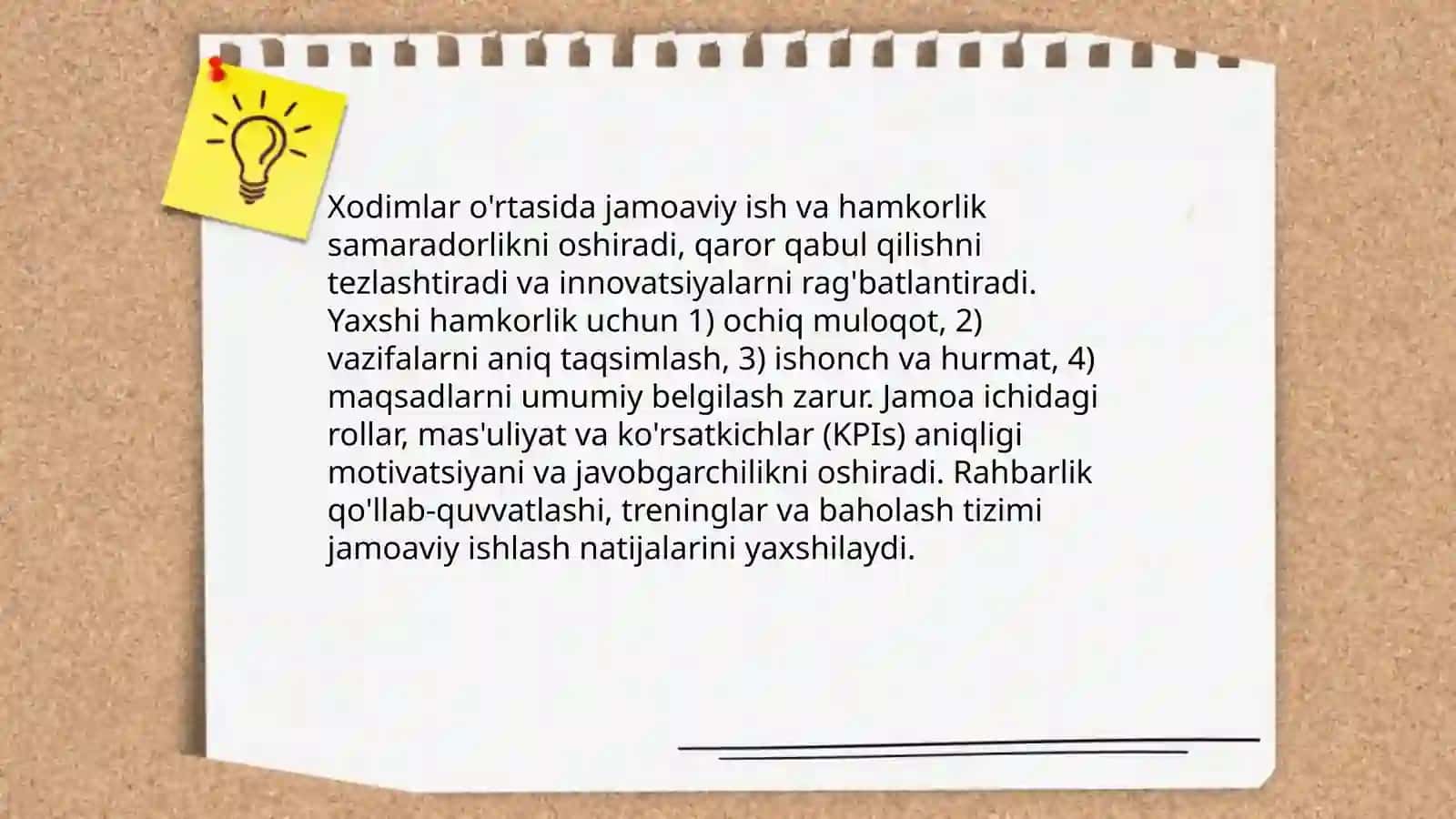 Taahkilotda xodimlarning munosabatlari 4