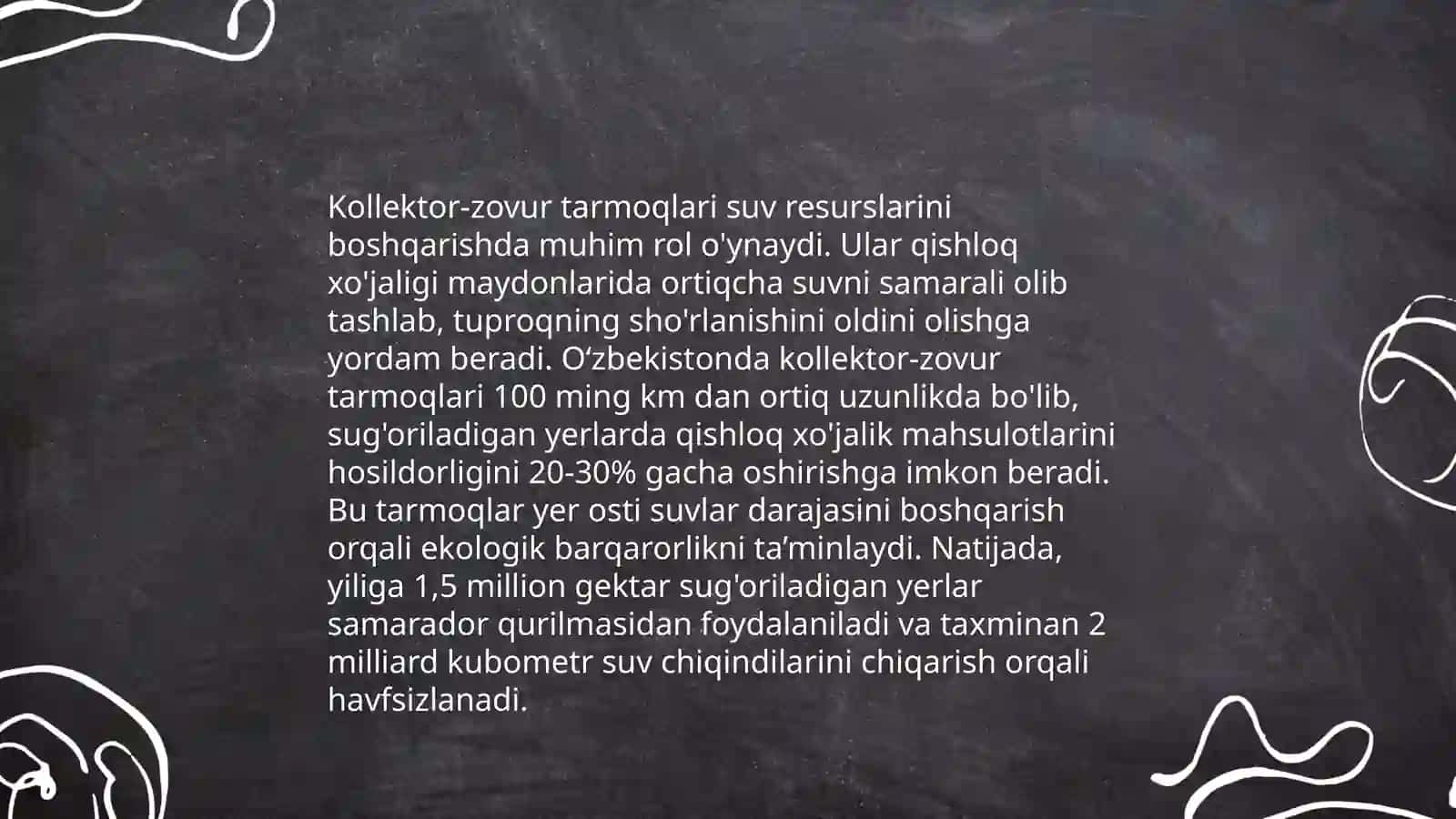 Sug'oriladigan yerlarda kollektor-zovur tarmoqlaridan samarali foydalanish yo'llari 4