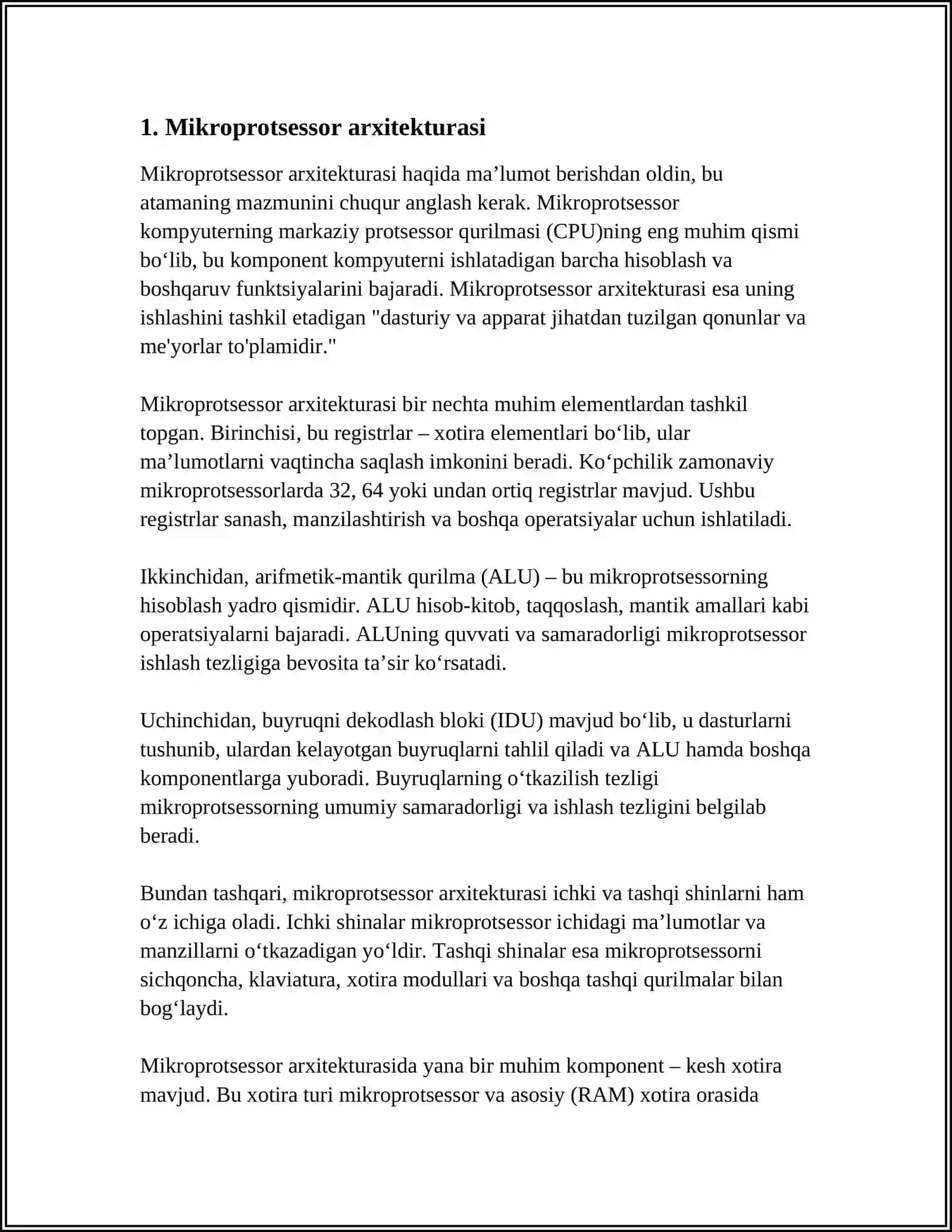 MIKROPROTSESSORLI MARKAZLASHTIRISH TIZIMI 4