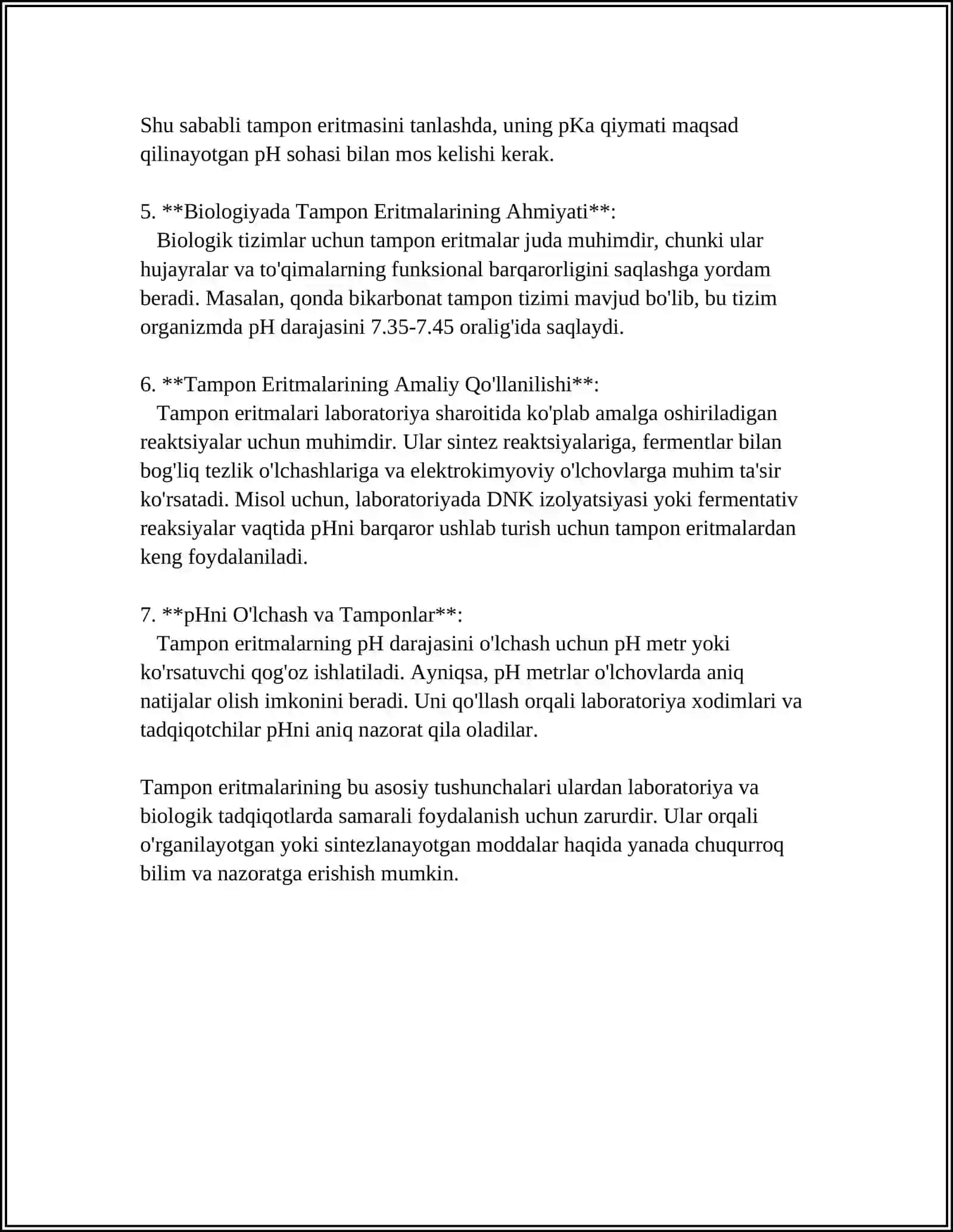 BUFER ERITMALARINI XALQ XOʻJALIGIDAGI AHAMIYATI 4