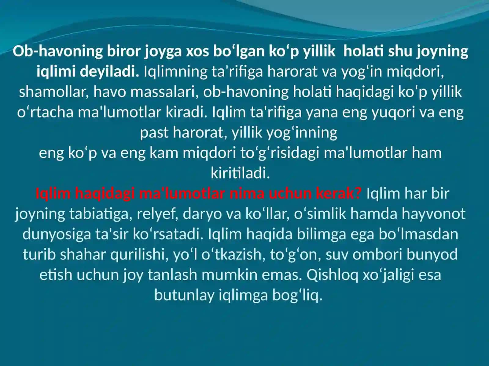 Ekalogiya fanidan MUSTAQIL ISHI 4