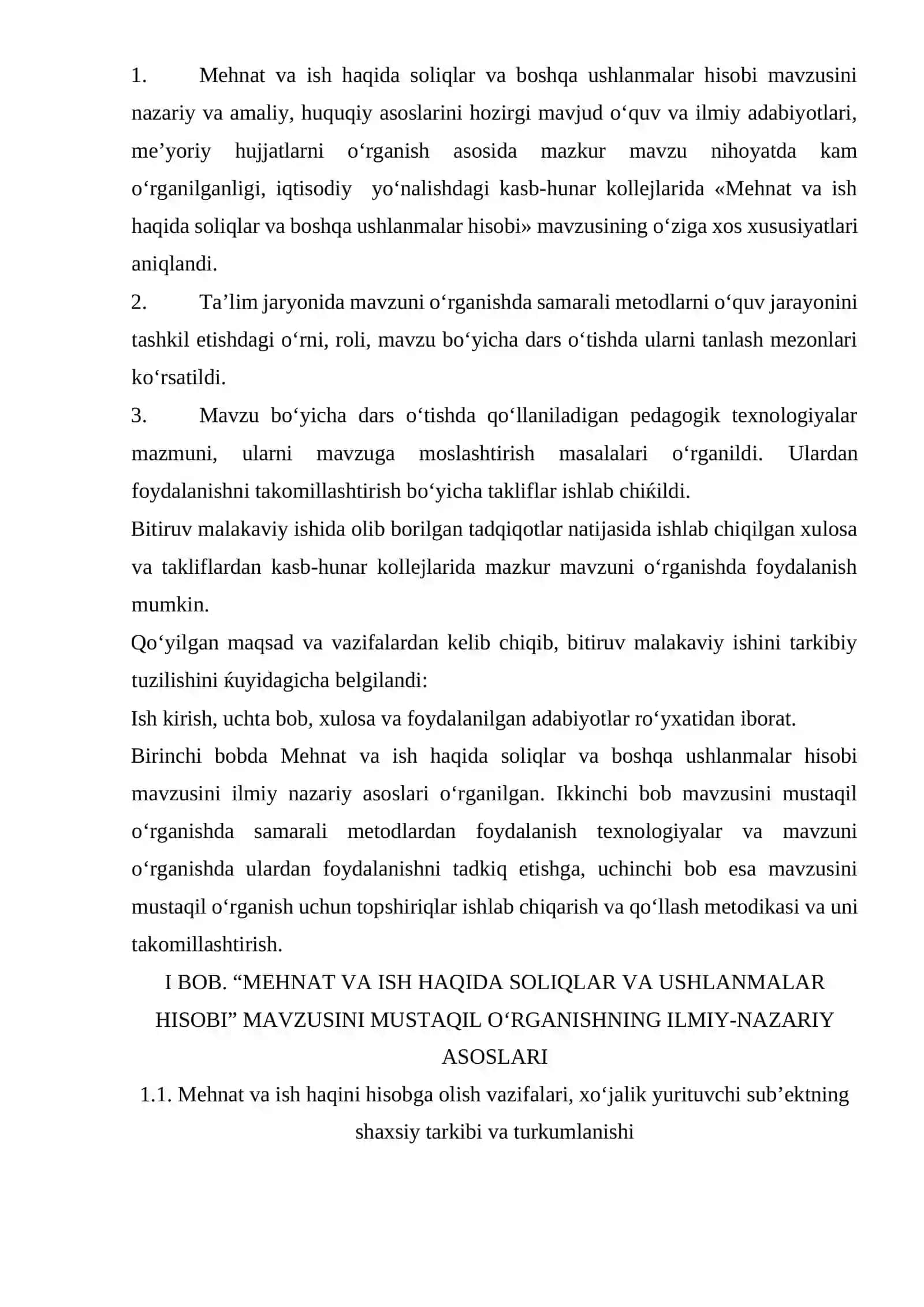 “Mehnat va ish haqida soliqlar va boshqa ushlanmalar hisobi” mavzusini mustaqil o‘rganish uchun topshiriqlar ishlab chiqarish va qo‘llash metodikasi 4