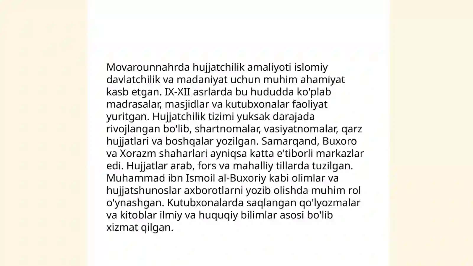 O'zbekistonda hujjatchilik tarixi 4