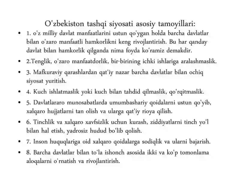 Ózbekiston Respublikasi tashqi siyosati 4