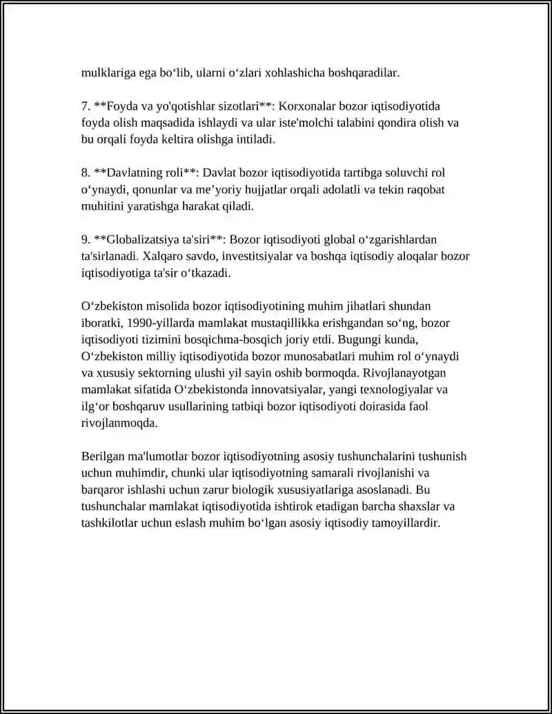 BOZOR IQTISODIYOTINING IJTIMOIY YO'NALTIRILGANLIGI VA UNING O'ZBEKISTONGA XOS XUSUSIYATLARI 4
