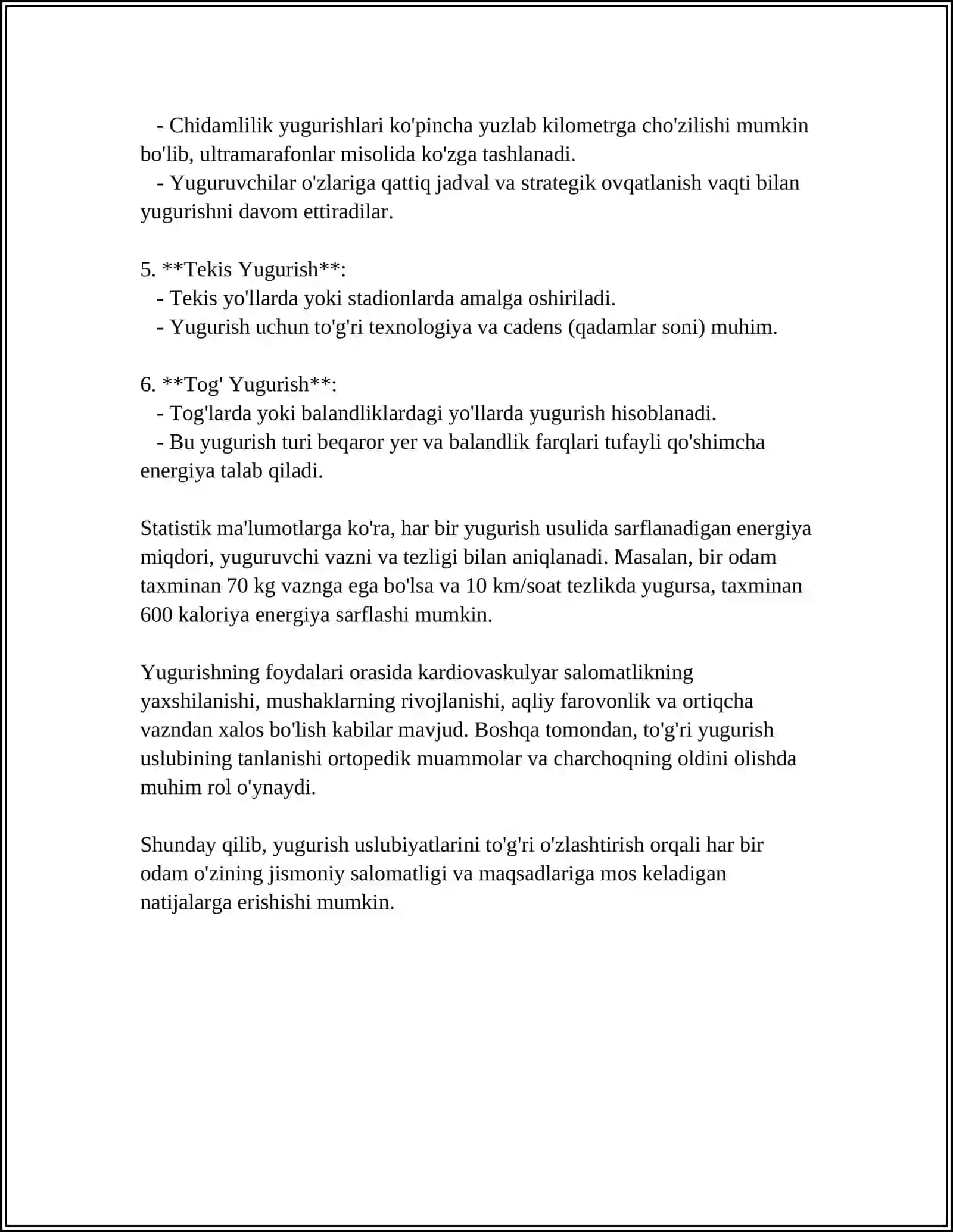 ÔRTA MASOFAGA YUGURISH TEXNOLOGIYASI 4
