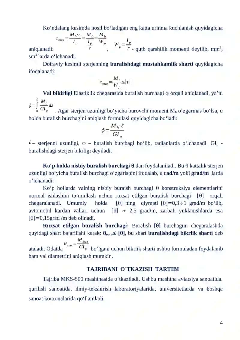 Polat materialni buralishga sinash 4