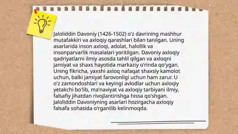 Abdurahmon Jomiy va Jaloliddin Davoniyning ta’limiy-axloqiy qarashlari 4