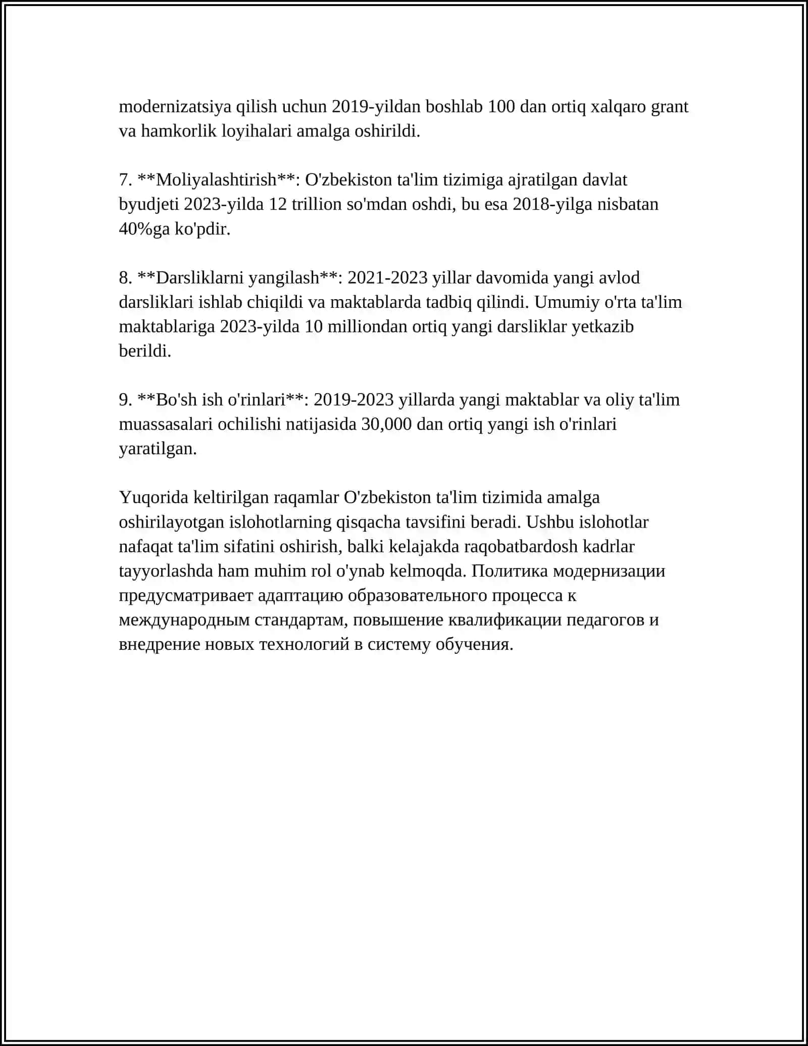 MUSTAQILLIK YILLARIDA O'ZBEKISTONDA SOG'LOM AVLODNI TARBIYALASH ISLOHOTLARI 4