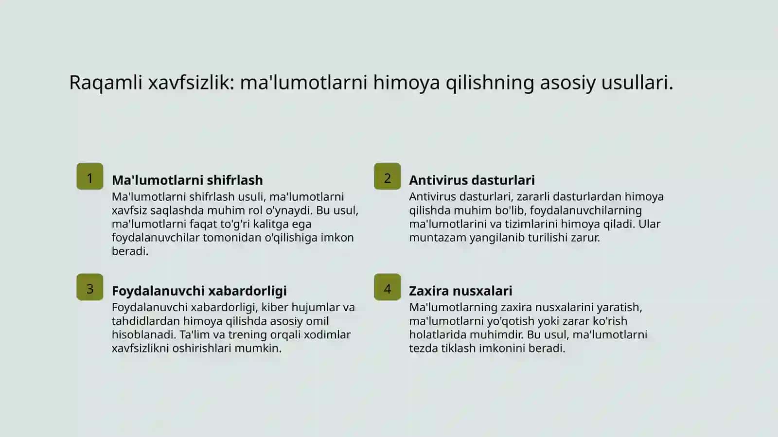 Axborot xavfsizligining mohiyati va unga tahdidlar 4