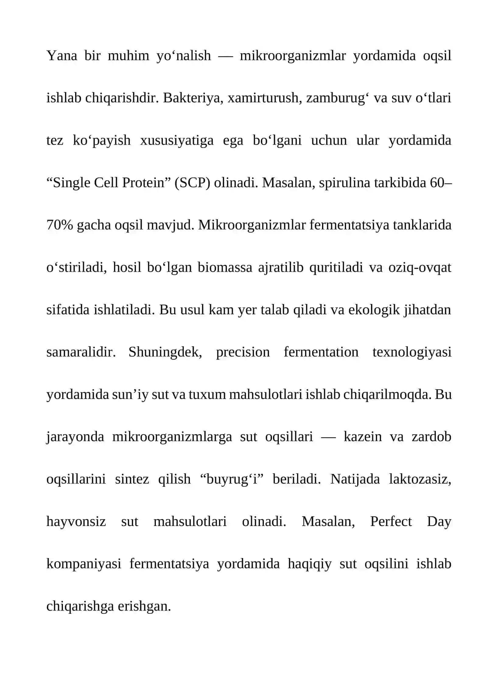 SUNIY OZIQ-OVQAT OLISHDA BIOTEXNOLOGIYA 4