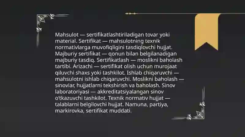 Majburiy tartibda sertifikatlanadigan bir turdagi mahsulotlarning alohida turlarini sertifikatlash qoidalari 4