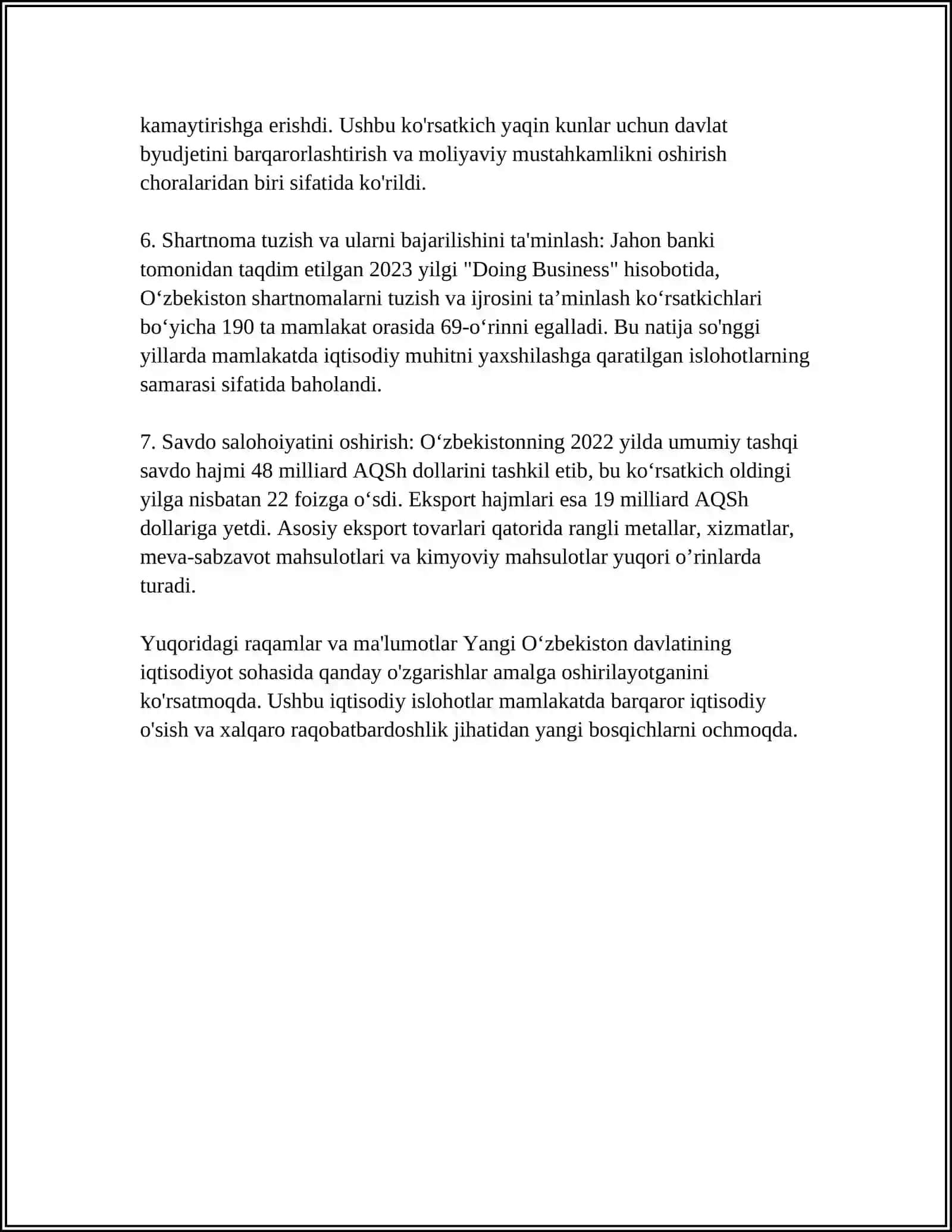 Yangi O‘zbekistonda iqtisodiy islohotlar 4