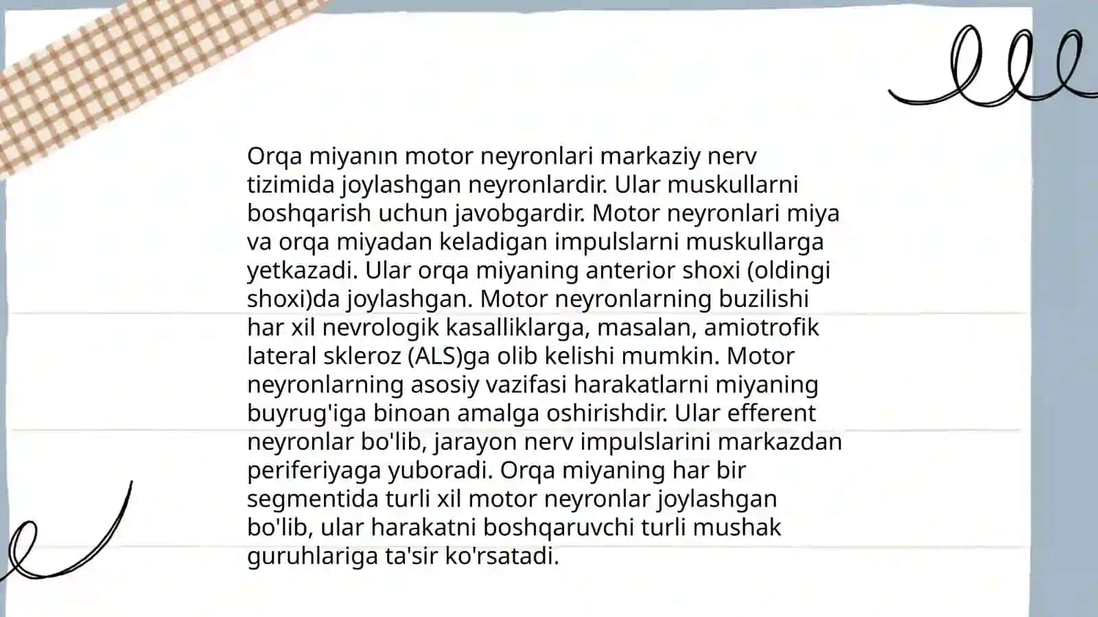 Orqa miyaning harakatlantiruvchi neyronlarining turlari, morfo-funksional xususiyatlari 4