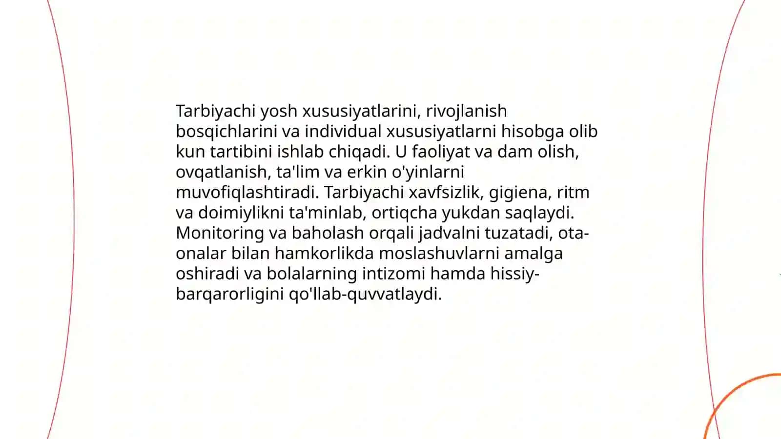 Maktabgacha taʼlim tashkilotlarida kun tartibini toʻgʻri tashkil etishda tarbiyachining roli 4